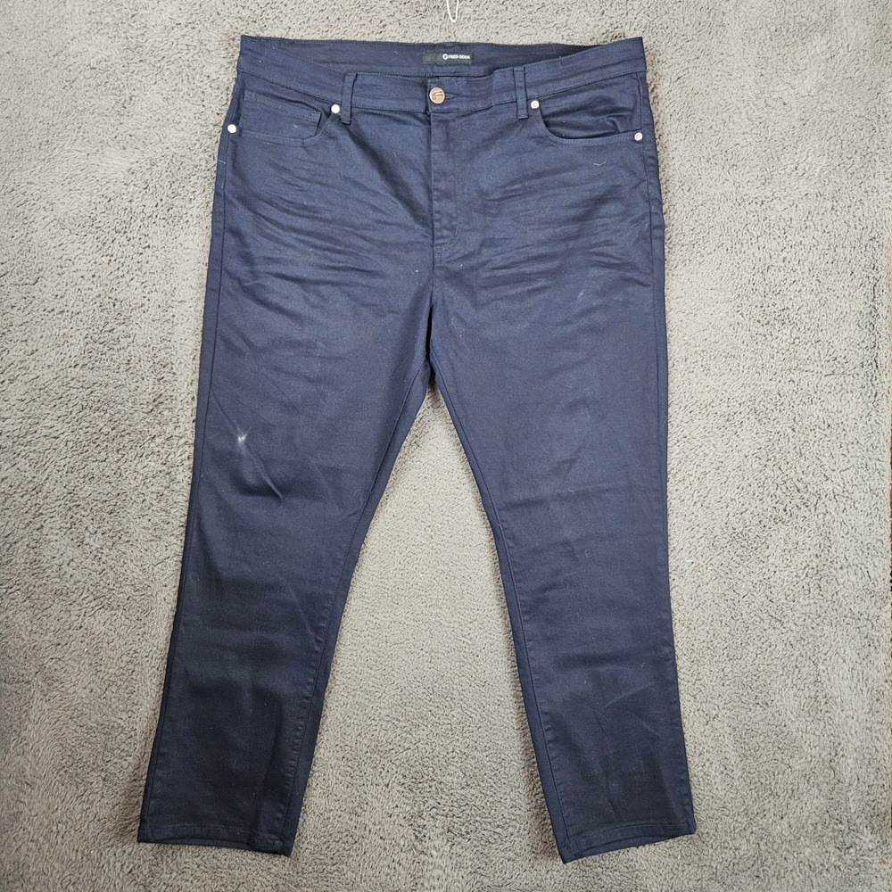 Fried Denim Mens 42x30 Jeans Dark Navy Blue 5-Pocket Casual